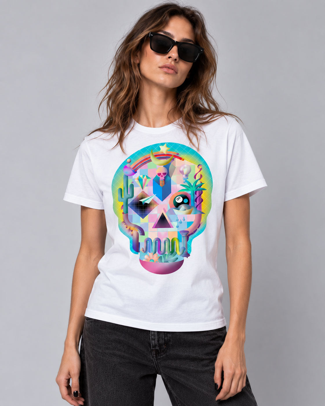 Life Skull Graphic T-Shirt - Trippy Psychedelic Pop Art Tee