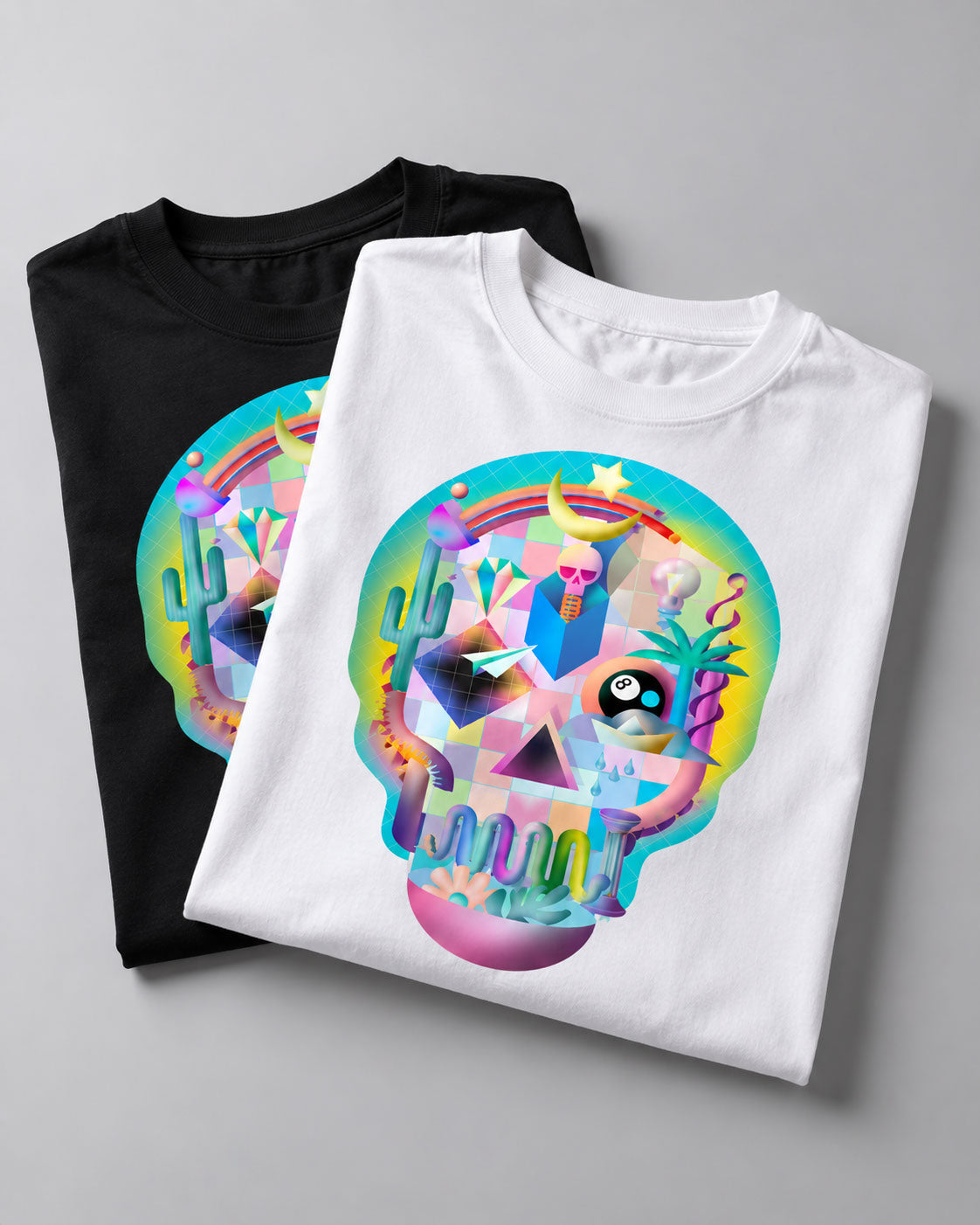 Life Skull Graphic T-Shirt - Trippy Psychedelic Pop Art Tee