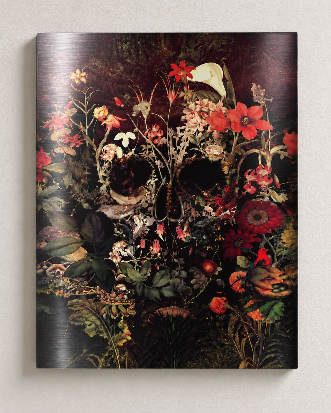 Bloom Skull Wall Art - Botanical Gothic Fine Art Decor
