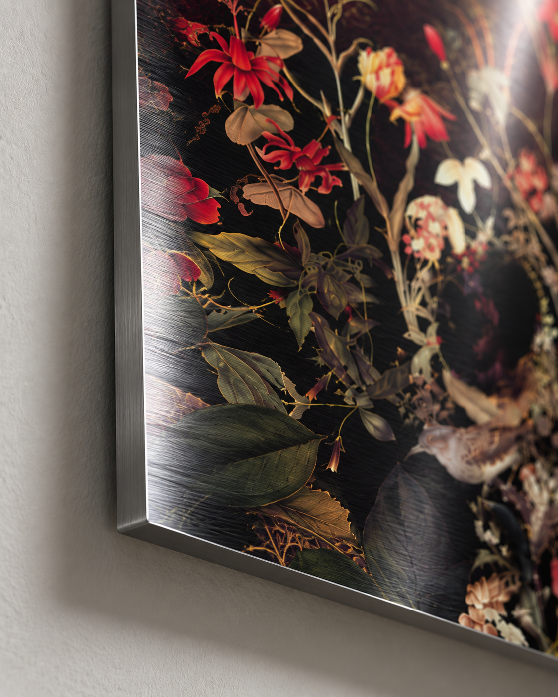 Floral Skull Wall Art – Botanical Skull Print by Ali Gulec