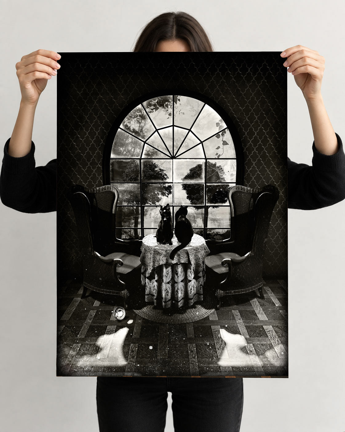 Room Skull Wall Art - Dark Academia Optical Illusion Decor