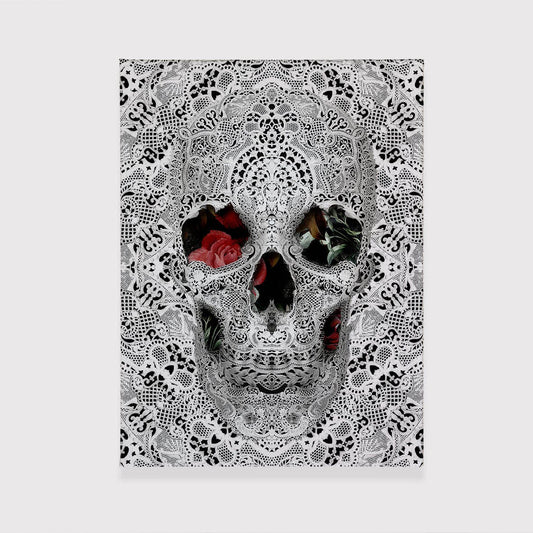 Skull Canvas Print, Gothic Skull Canvas Wall Art, Black And White Canvas Home Decor, Sugar Skull Home Decor Gift, Halloween Wall Decor Gift
