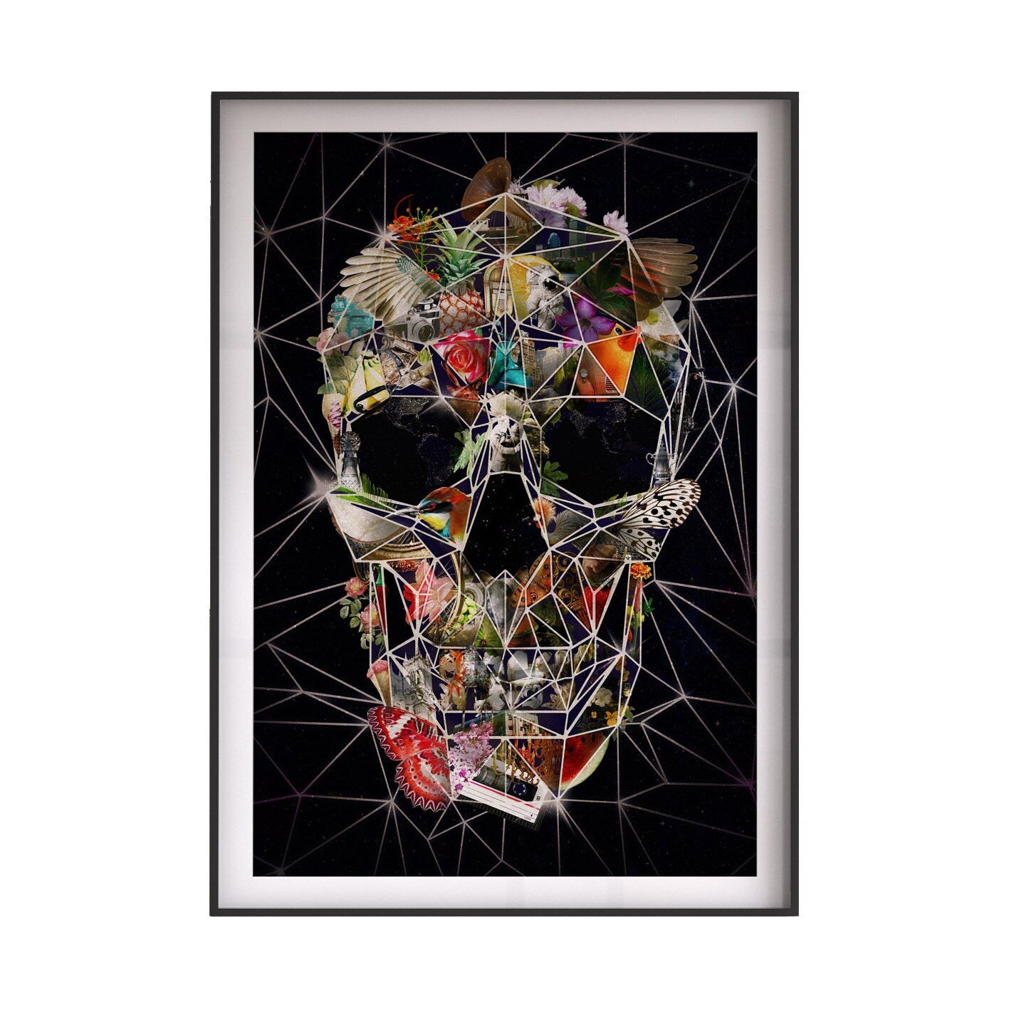 Fragile Skull Poster, Digital Skull Art Print, Sugar Skull Wall Art, Abstract Skull Poster Home Decor, Geometric Illustration By Ali Gulec