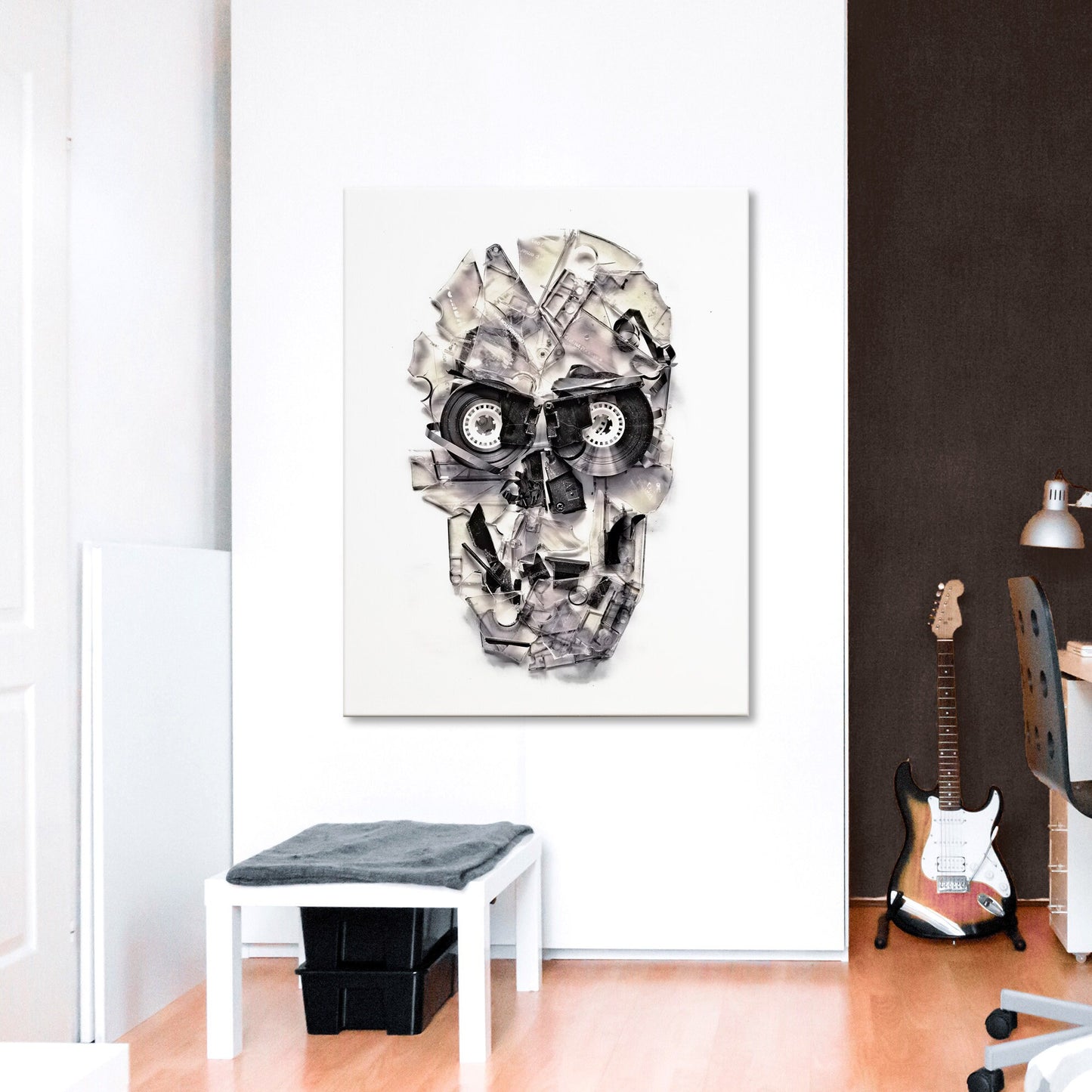 Skull Canvas Print, Skull Wall Art, Sugar Skull Canvas Art, Gothic Home Decor Gift
