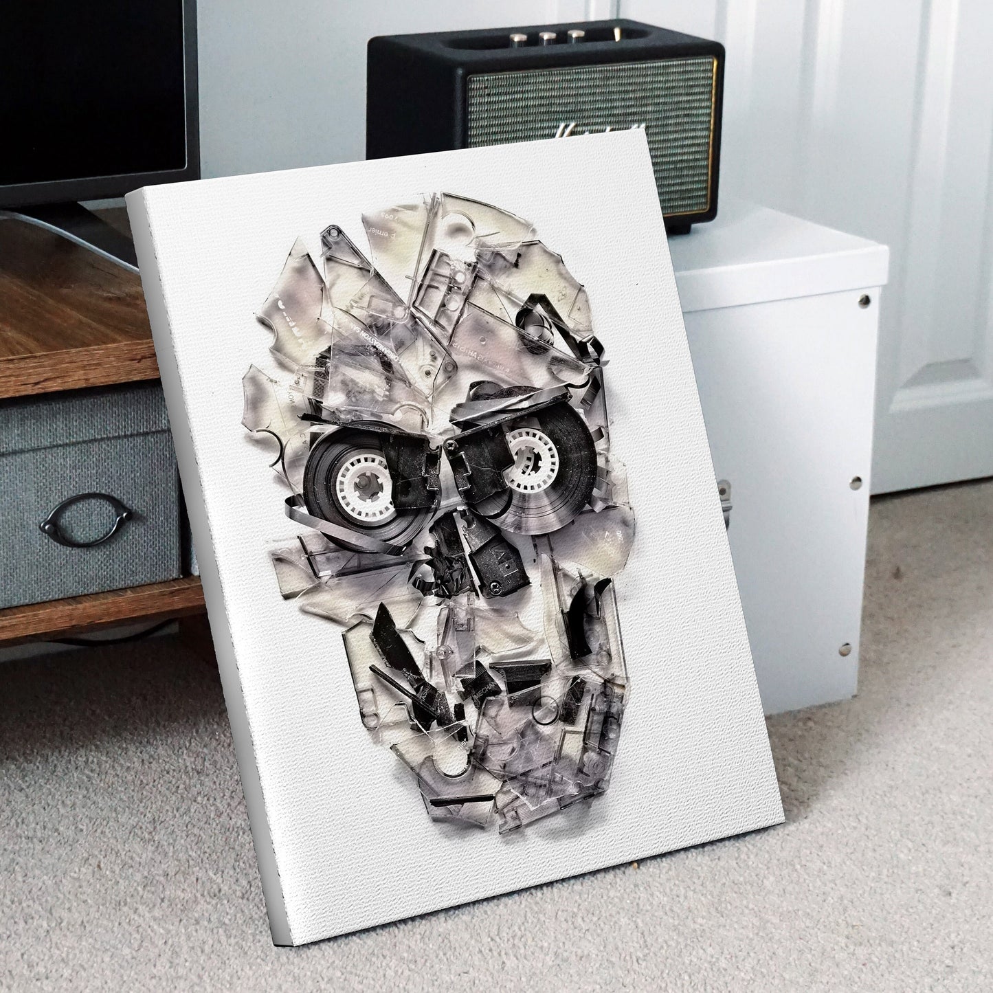 Skull Canvas Print, Skull Wall Art, Sugar Skull Canvas Art, Gothic Home Decor Gift