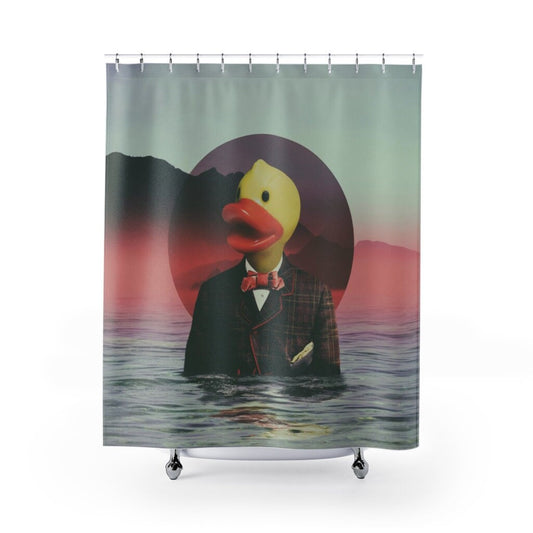 Rubber Ducky Shower Curtain, Funny Shower Curtain Decor, Yellow Bath Ducky Shower Curtain Home Decor, Animal Bathroom Decor