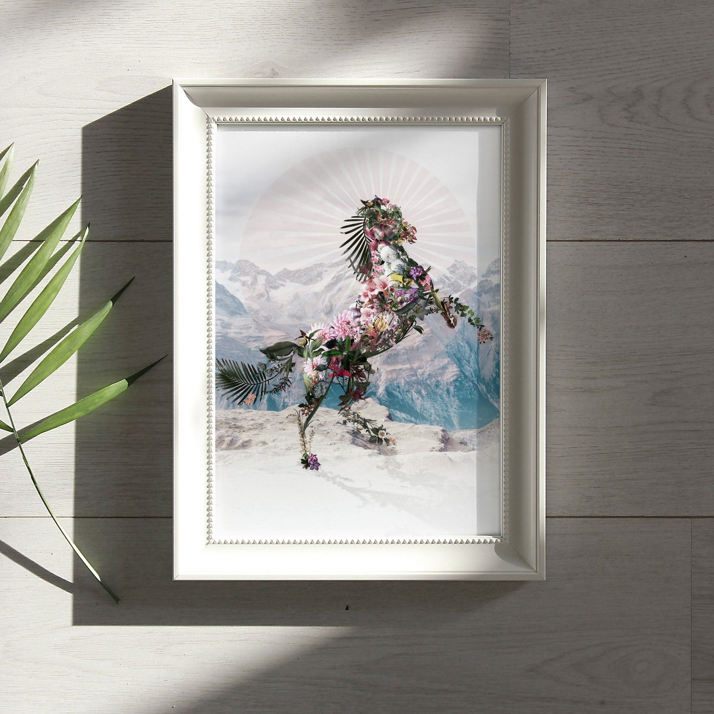 Horse Art Print, Wild Horse Instant Download Printable Home Decor, Flower Collage Poster Wall Art Gift, Downloadable Boho Horse Floral Art