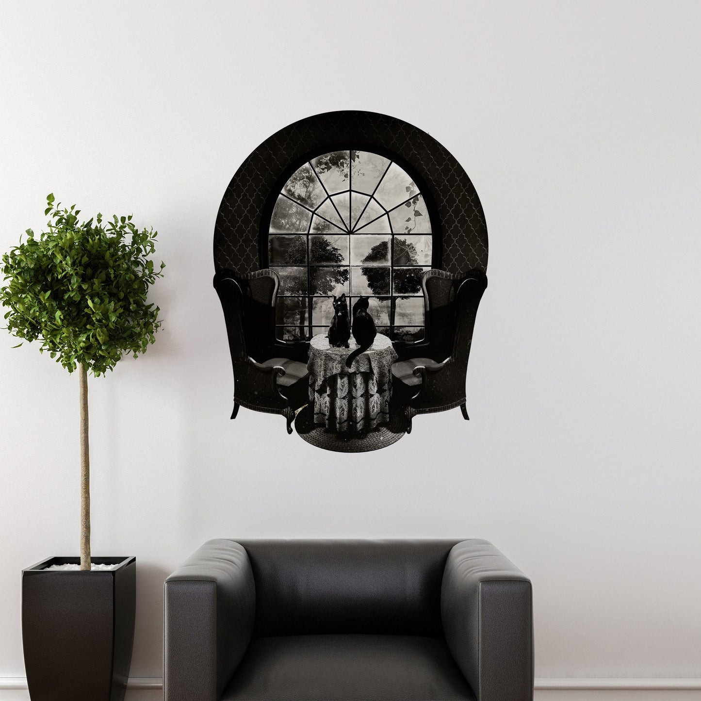 Room Skull Wall Decal, Skull Art Wall Sticker, Vinyl Wall Decal Sugar Skull Home Decor, Black And White Skull Wall Art, Gothic Skull Gift