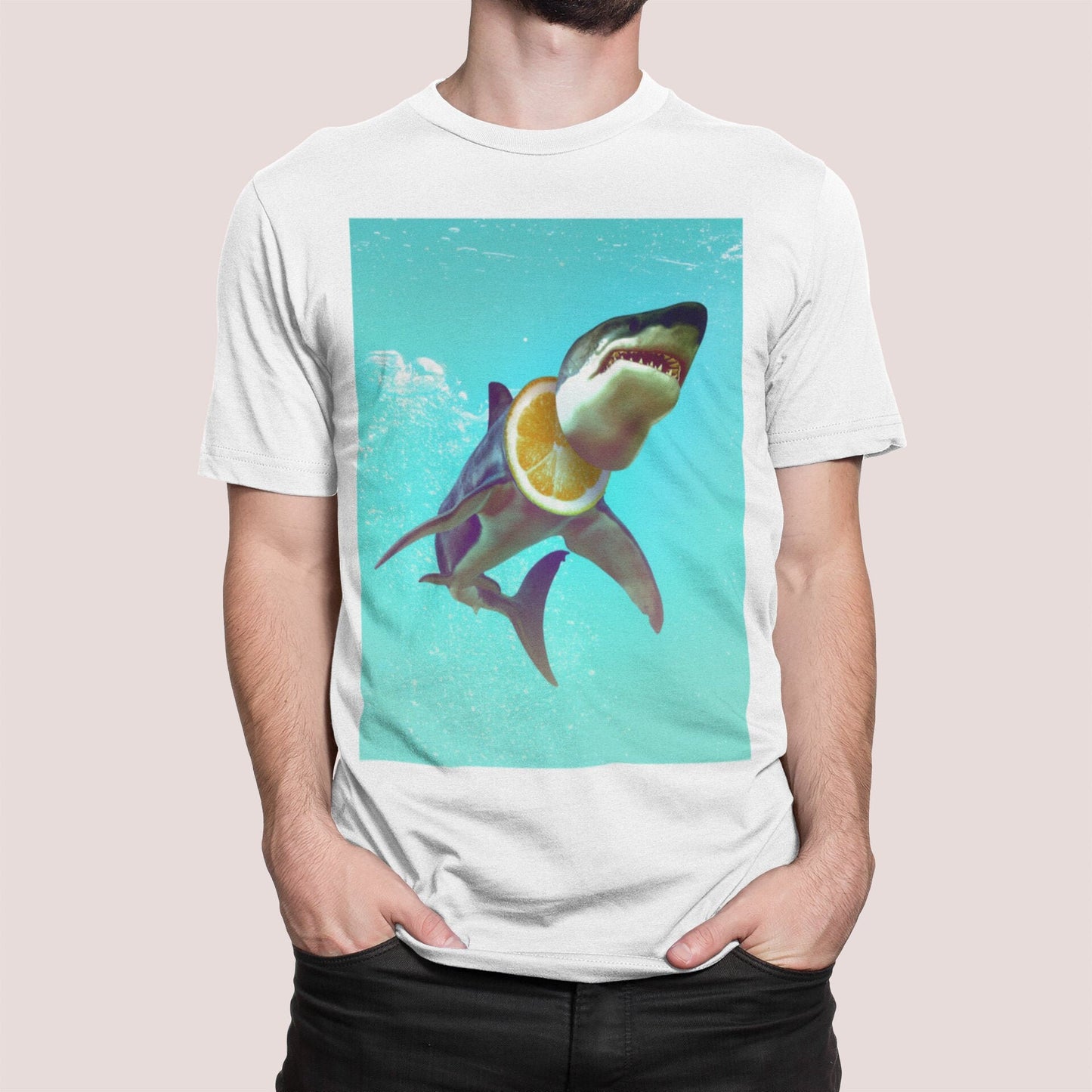 Lemon Shark Men's Printed T-shirt, Mens Tshirt, Funny Animal Gift For Him, Shark Shirt Mens Graphic Tee, Bella Canvas Funny Animal T Shirt