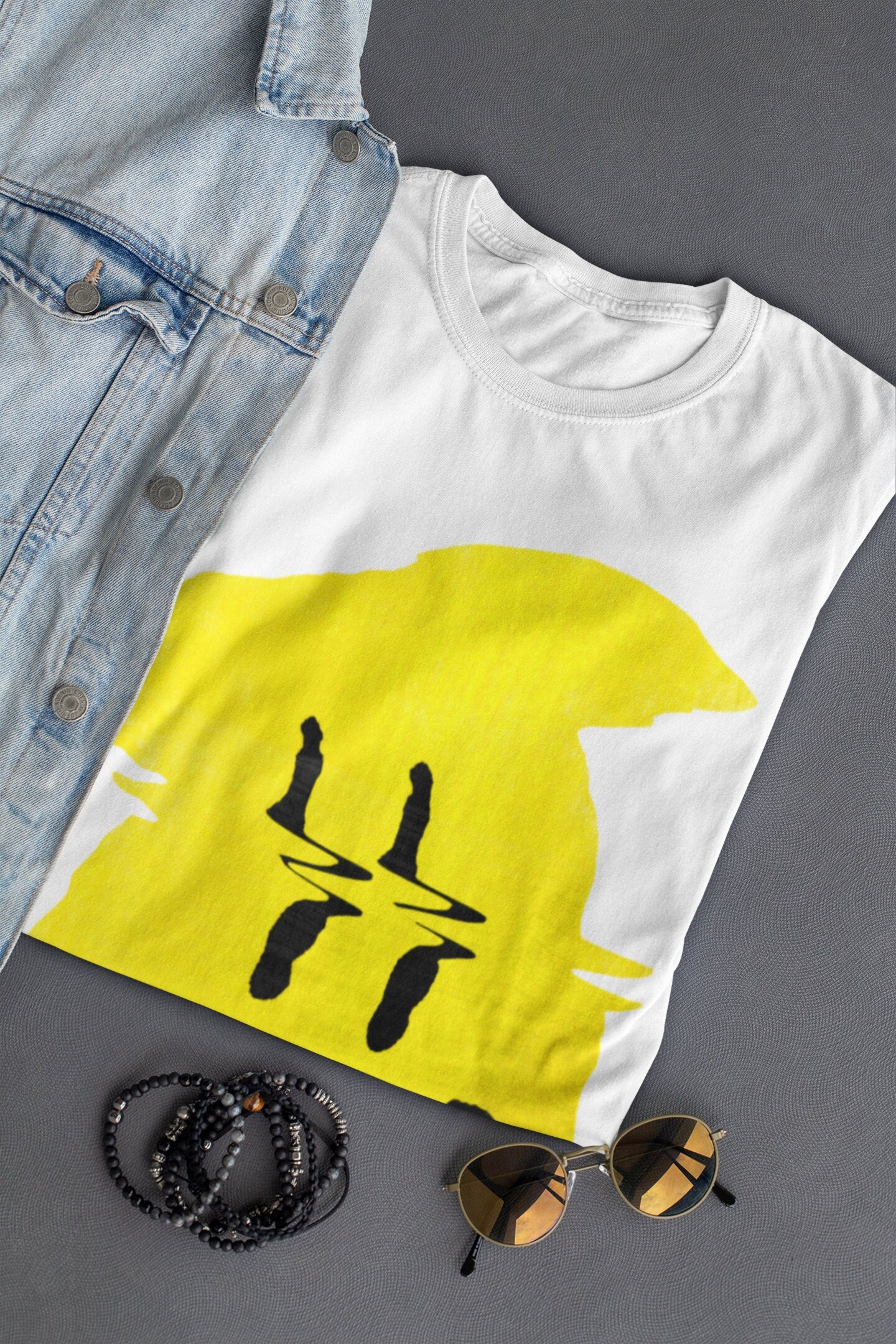 Glitch Smiley Men's T-shirt, Mens Graphic Tees, Funny Smiley T Shirt, Pop Art Mens TShirt, Humor T-Shirt, Original Illustration By Ali Gulec