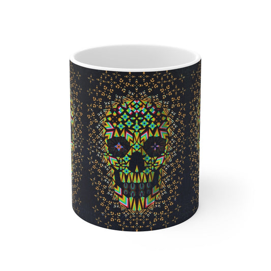 Skull Mug Gift, Colorful Sugar Skull Mug, Abstract Skull Ceramic Coffee Mug, Gothic Skull Mug, Sugar Skull Art Gothic Kitchenware Gift