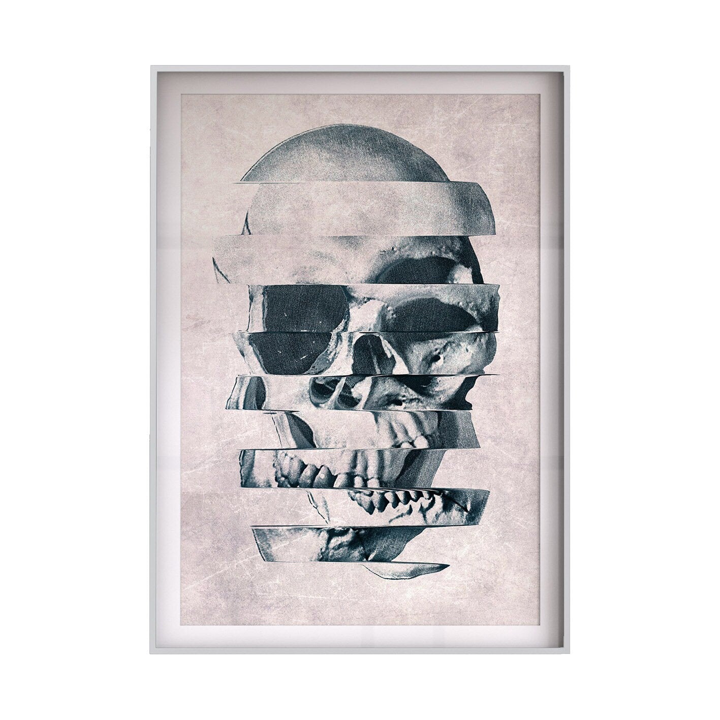 Glitch Skull Art Print, Black And White Skull Poster, Sugar Skull Wall Art, Abstract Skull House Gift, Skull Home Decor, Skull By Ali Gulec