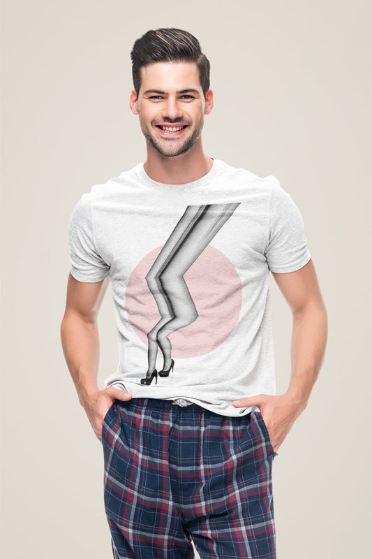 Glitch Legs Men's T-shirt, Mens Graphic Tees, Funny Legs T Shirt, Pop Art Mens TShirt, Humor T-Shirt, Original Illustration By Ali Gulec