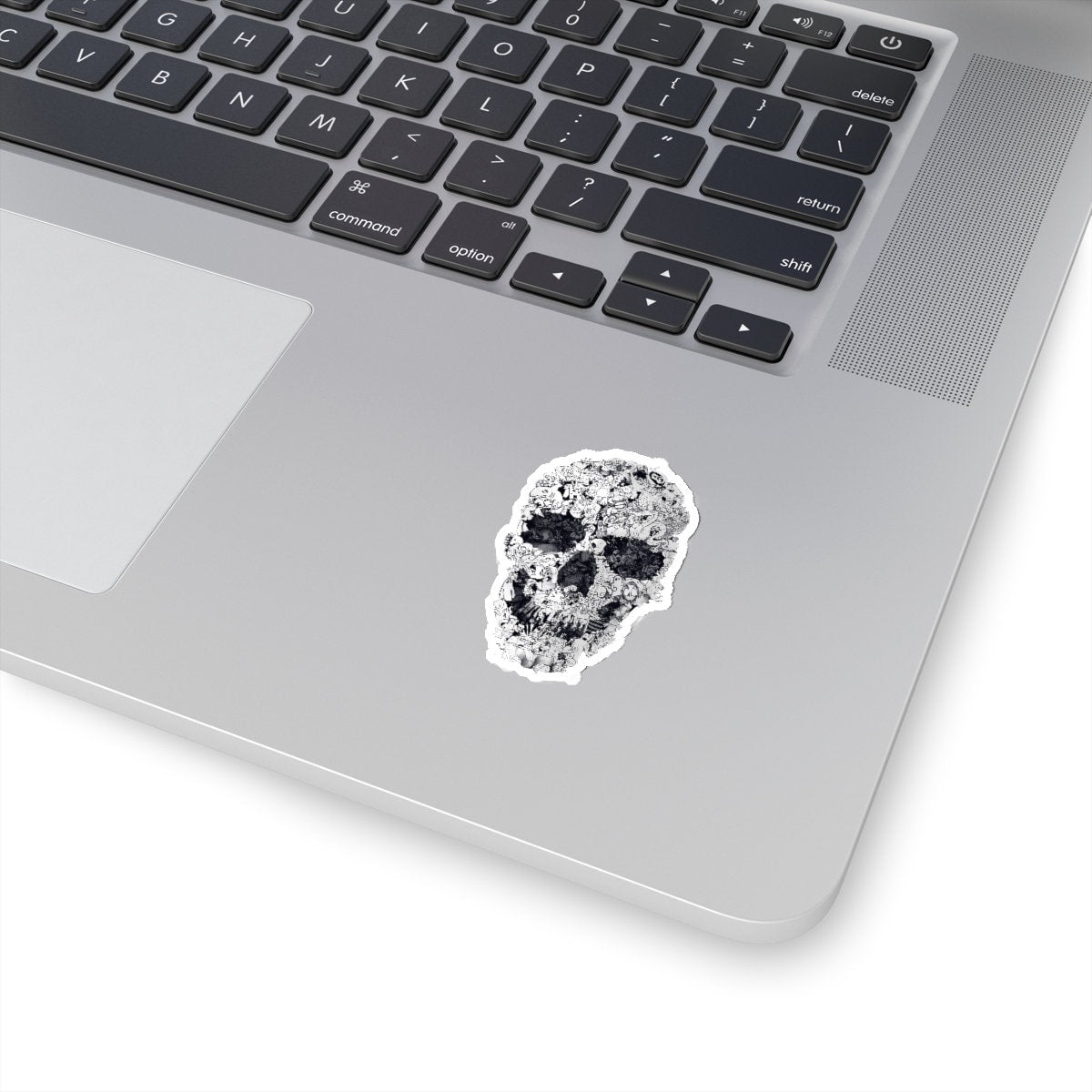Sugar Skull Sticker, Skull Art Sticker, Skull Art Vinyl Sticker, Gothic Art Skull Gift, Skull Drawing Laptop Phone Kiss-Cut Sticker