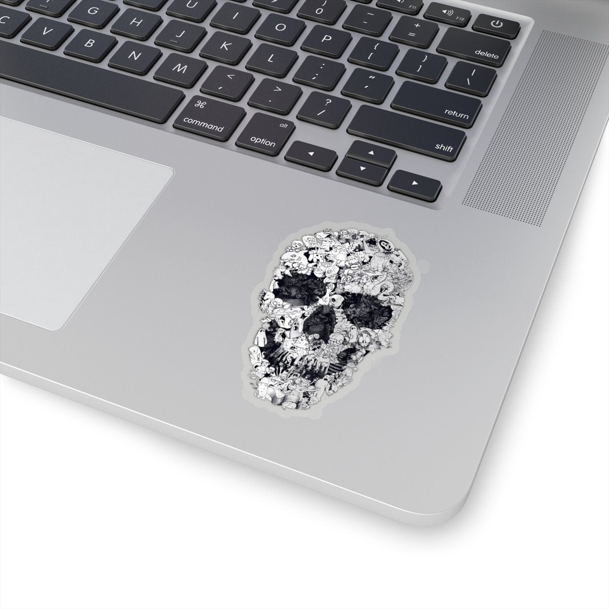 Sugar Skull Sticker, Skull Art Sticker, Skull Art Vinyl Sticker, Gothic Art Skull Gift, Skull Drawing Laptop Phone Kiss-Cut Sticker