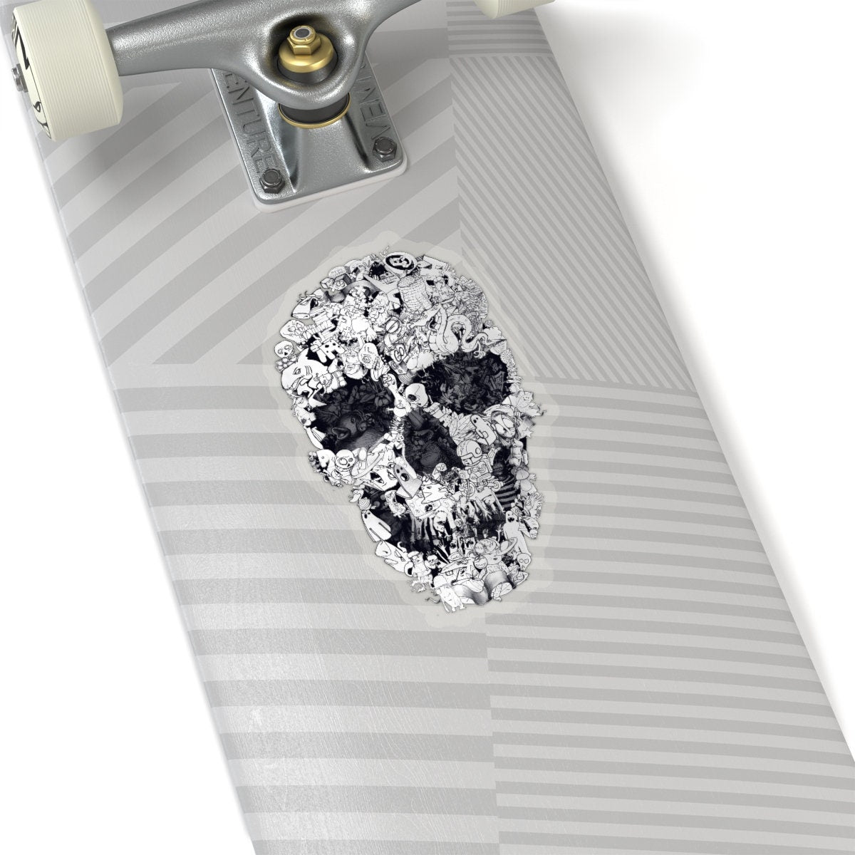 Sugar Skull Sticker, Skull Art Sticker, Skull Art Vinyl Sticker, Gothic Art Skull Gift, Skull Drawing Laptop Phone Kiss-Cut Sticker