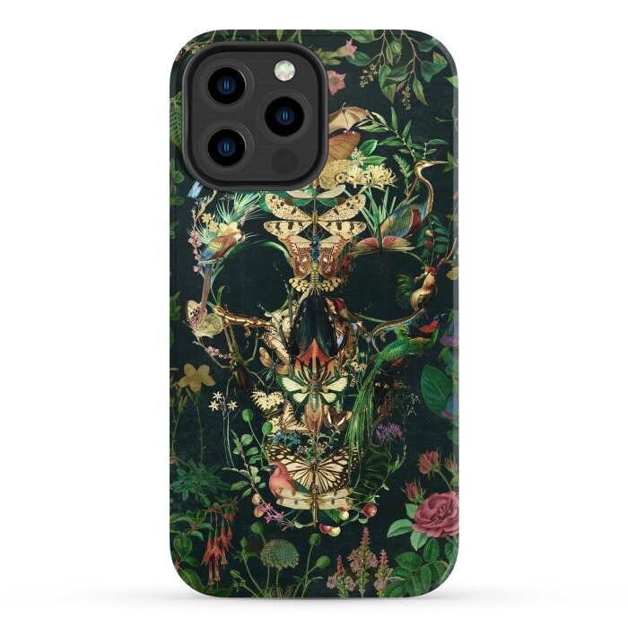 Boho Skull iPhone 15 Case, Floral Skull iPhone Case, Sugar Skull Phone Case Gift, Gothic Case For iPhone 14 Pro Max