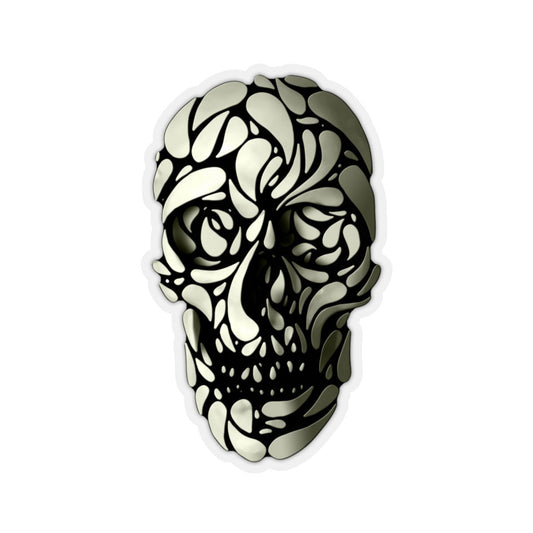 Skull Sticker, Gothic Sugar Skull Art Sticker, Premium Black Skull Art Vinyl Sticker, Skull Art Skull Gift, Laptop Phone Kiss-Cut Sticker