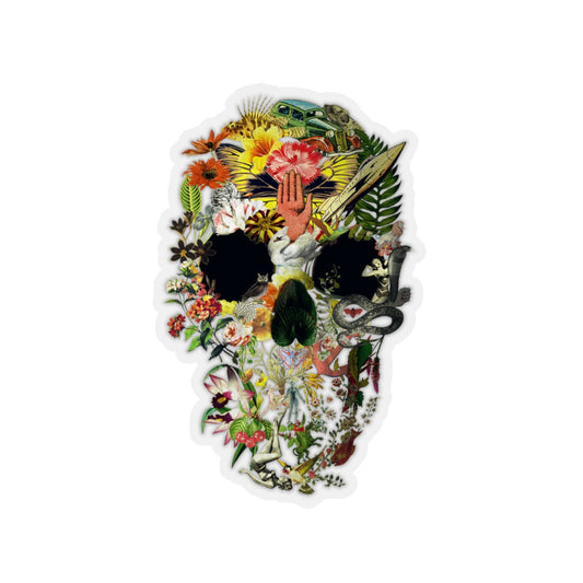 Skull Art Sticker, Premium Sugar Skull Sticker, Quality Skull Art Vinyl Sticker, Gothic Art Skull Gift, Skull Laptop Phone Kiss-Cut Sticker