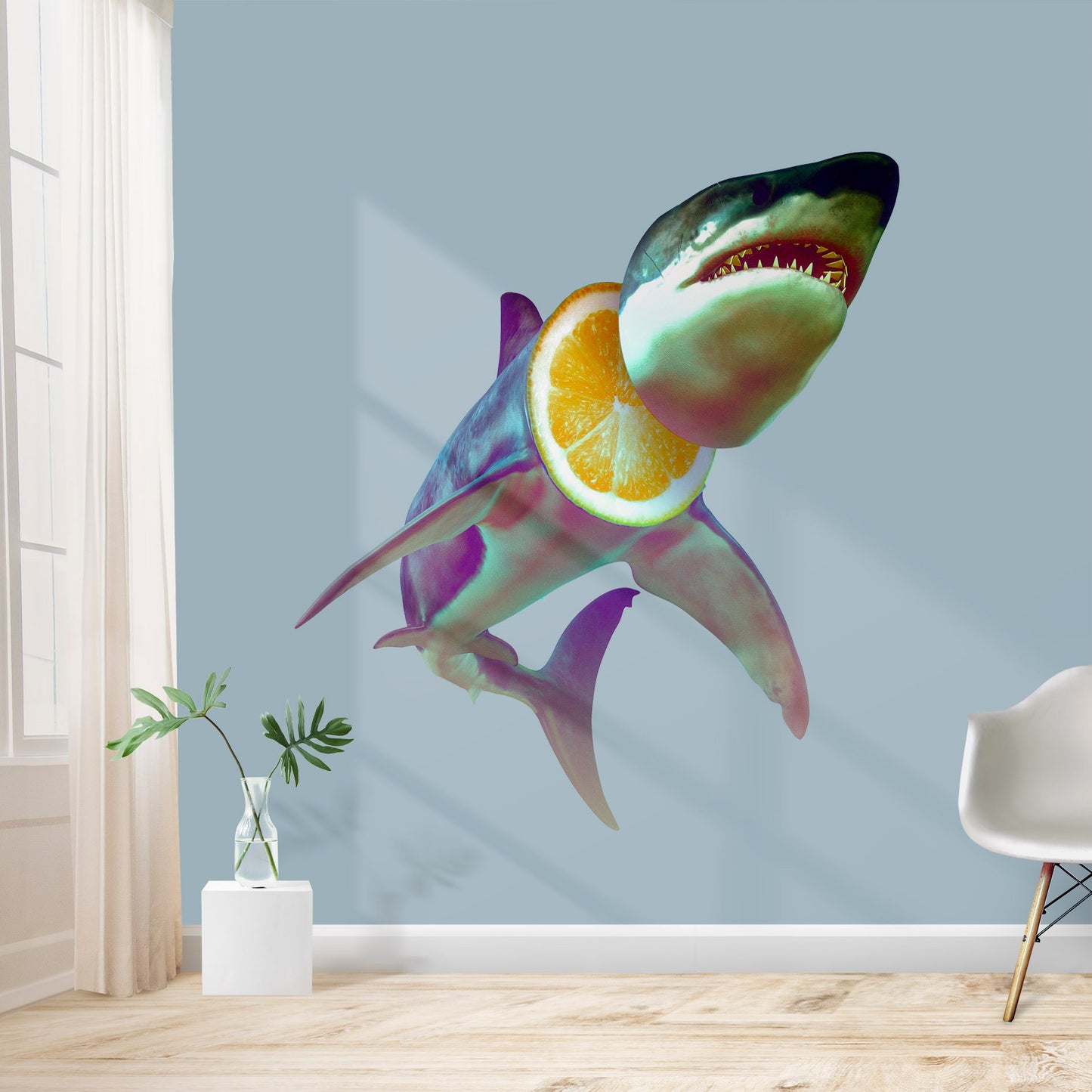Shark Wall Sticker, Cool Animal Wall Decal, Vinyl Shark Home Decor, Underwater Fish Wall Art Gift, Nursery Kids Room Shark Art Wall Decal