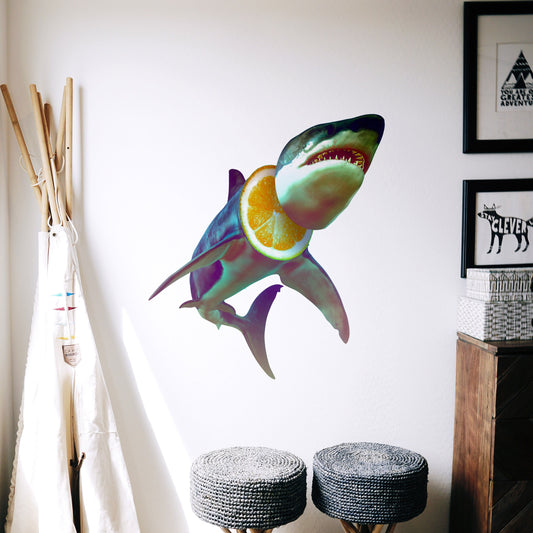 Shark Wall Sticker, Cool Animal Wall Decal, Vinyl Shark Home Decor, Underwater Fish Wall Art Gift, Nursery Kids Room Shark Art Wall Decal
