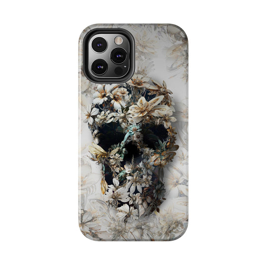 Floral iPhone 15 Case, Skull iPhone 14 Case, Sugar Skull Phone Case Gift, Skull Tough Phone Case, iPhone Gift