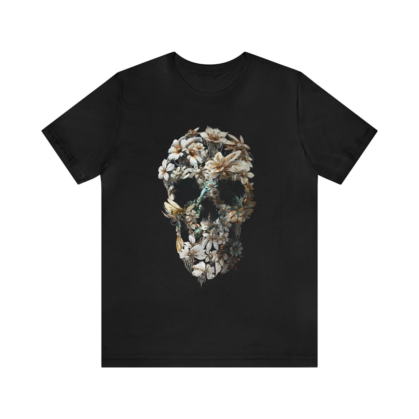 Skull Men's T-shirt, Bloom Skull Mens T Shirt, Skull Art Print Gift For Him
