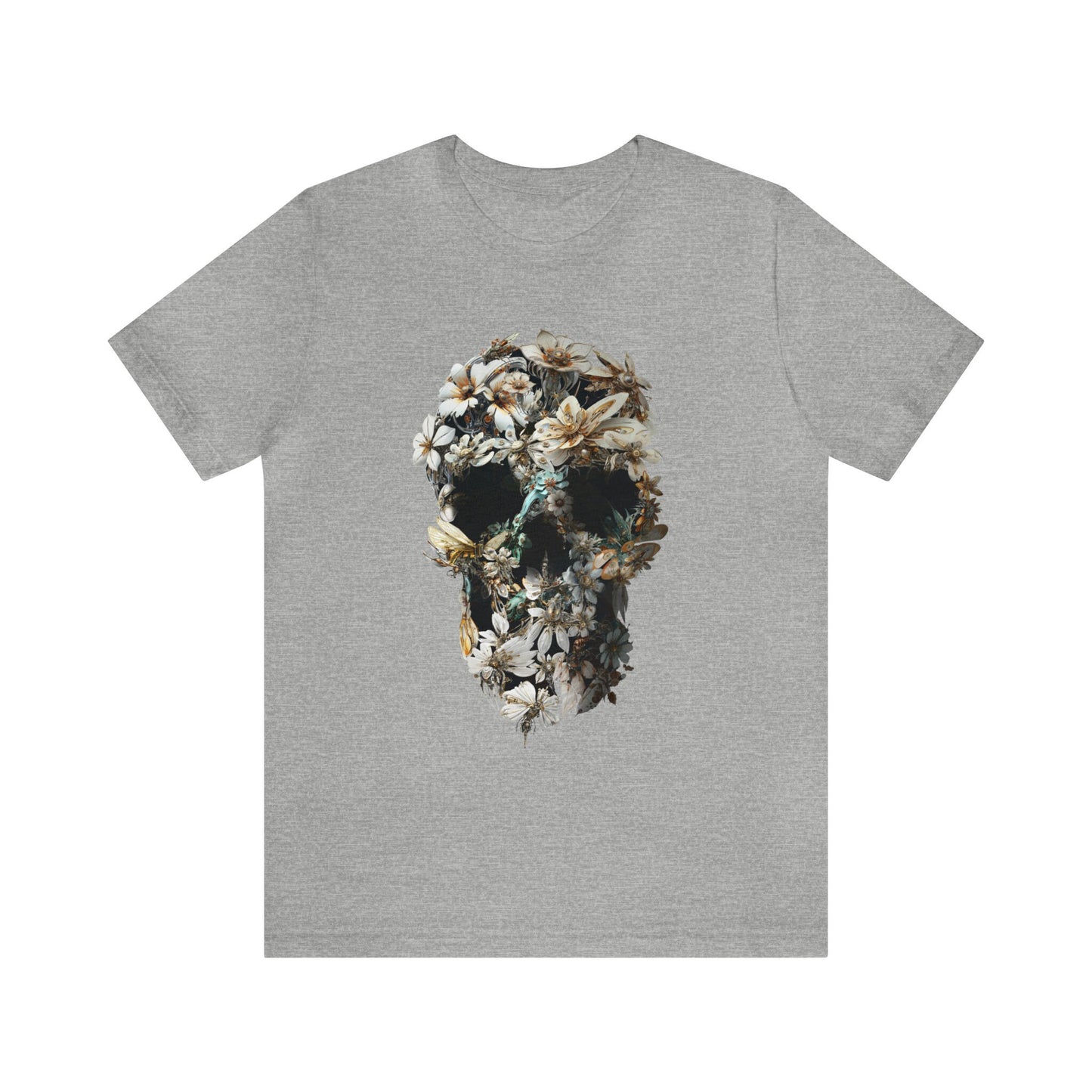 Skull Men's T-shirt, Bloom Skull Mens T Shirt, Skull Art Print Gift For Him