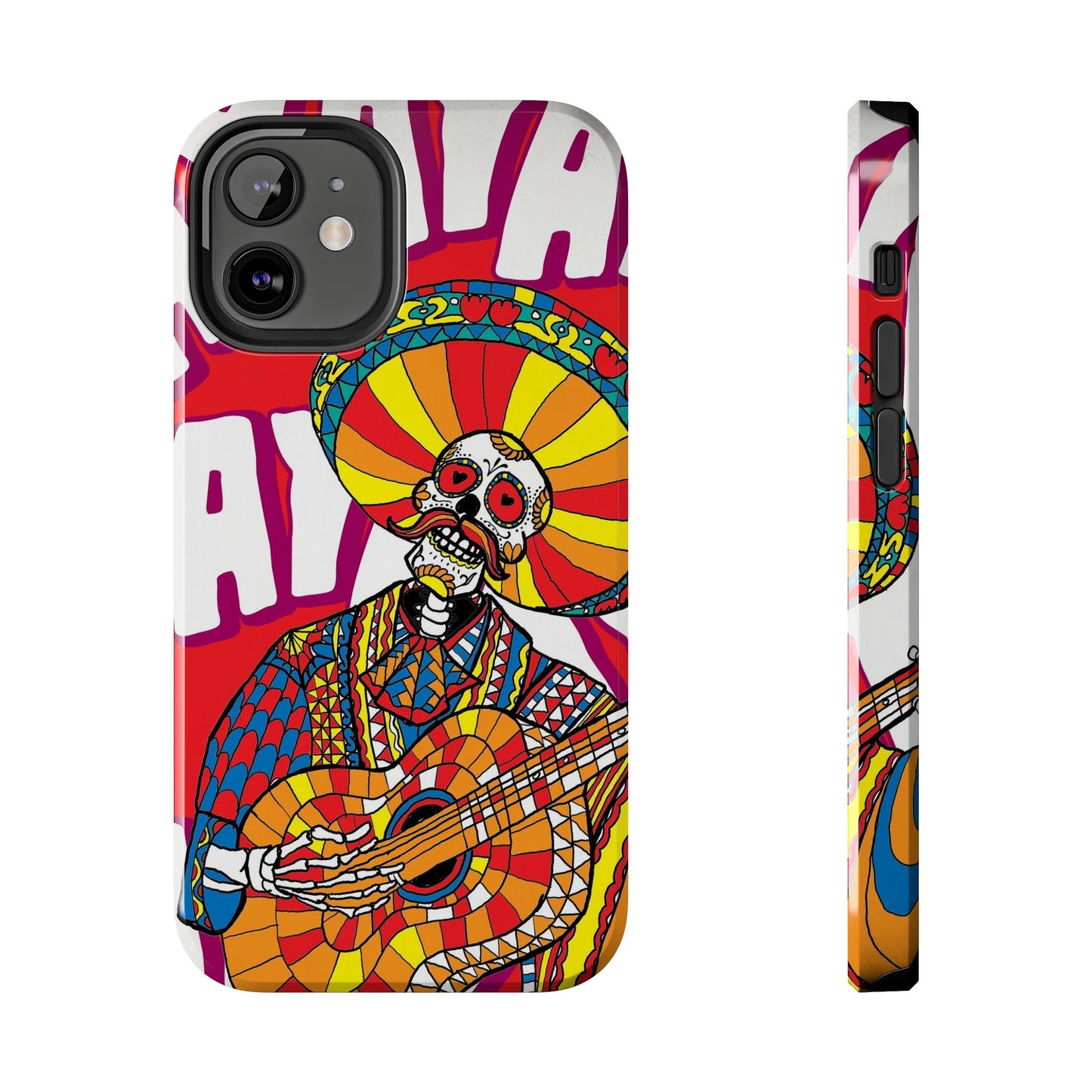 Skull iPhone 15 Case, Sugar Skull iPhone Case, Mexican Skull Art Phone Case Gift, Mariachi Phone Case
