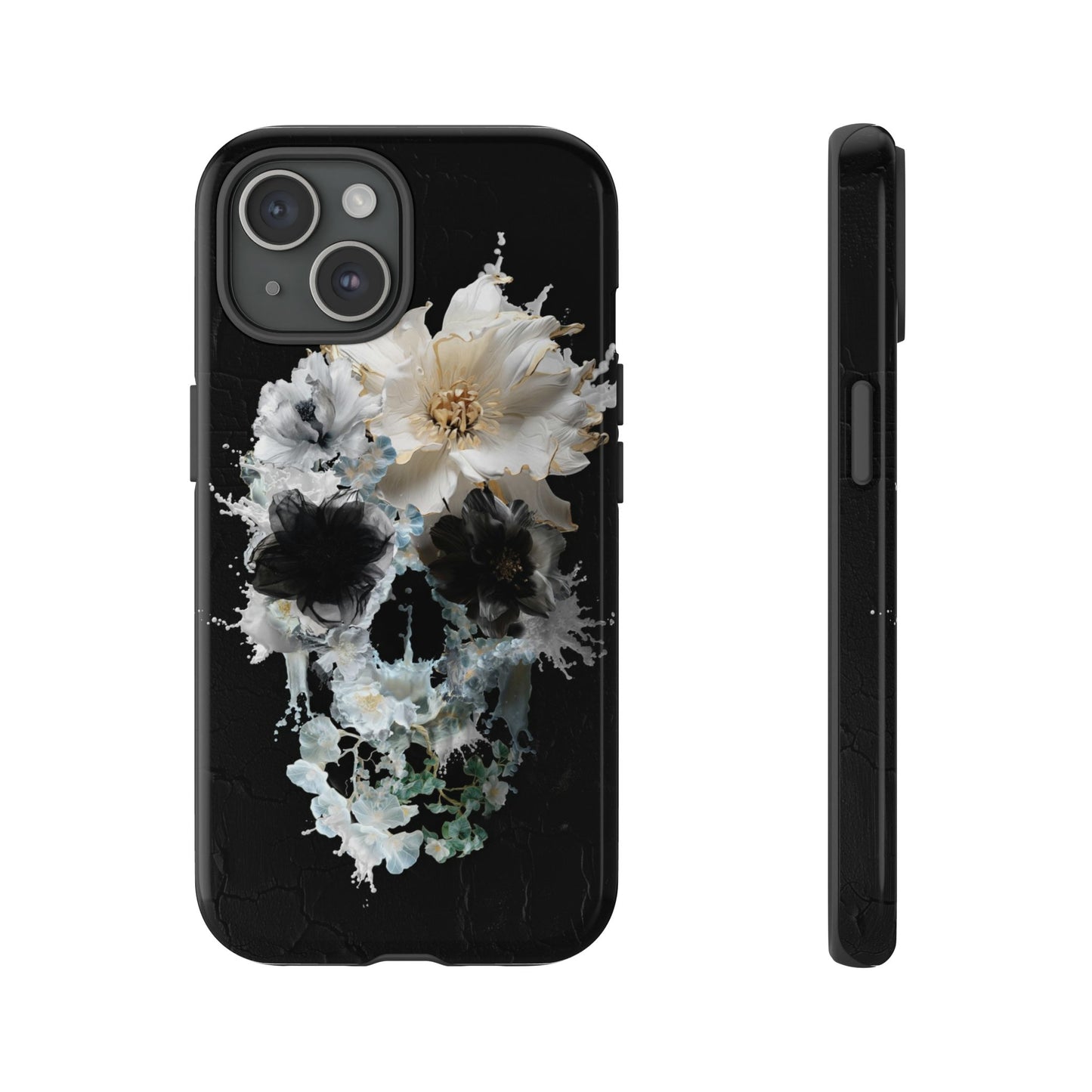 Bloom iPhone 15 Case, Floral Skull iPhone 14 Case, Sugar Skull Phone Case Gift, Skull Tough Phone Case, iPhone Gift