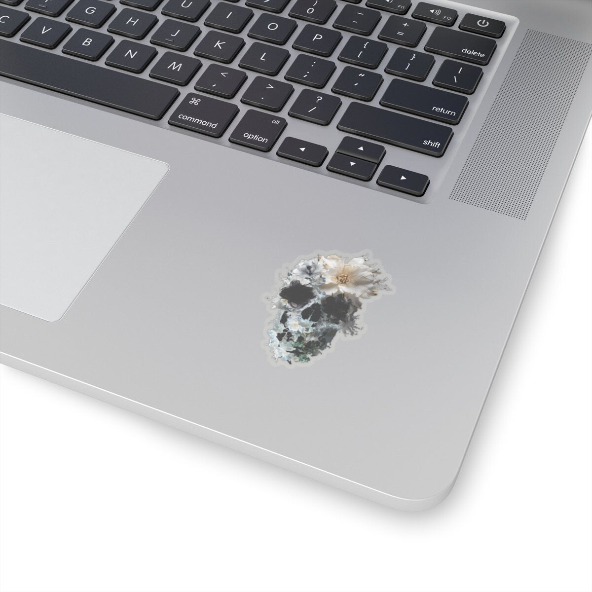 Bloom Sticker, Cool Sugar Skull Art Sticker, Premium Skull Art Vinyl Sticker, Gothic Art Gift, Laptop Phone Kiss-Cut Sticker
