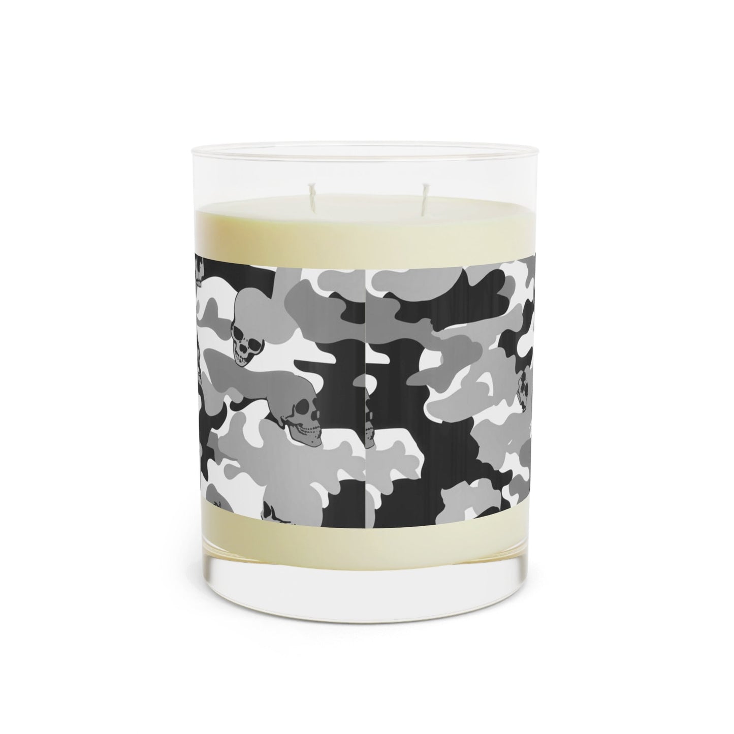 Camouflage Scented Candle - Full Glass, 11oz Sugar Skull Pattern Candle Gift