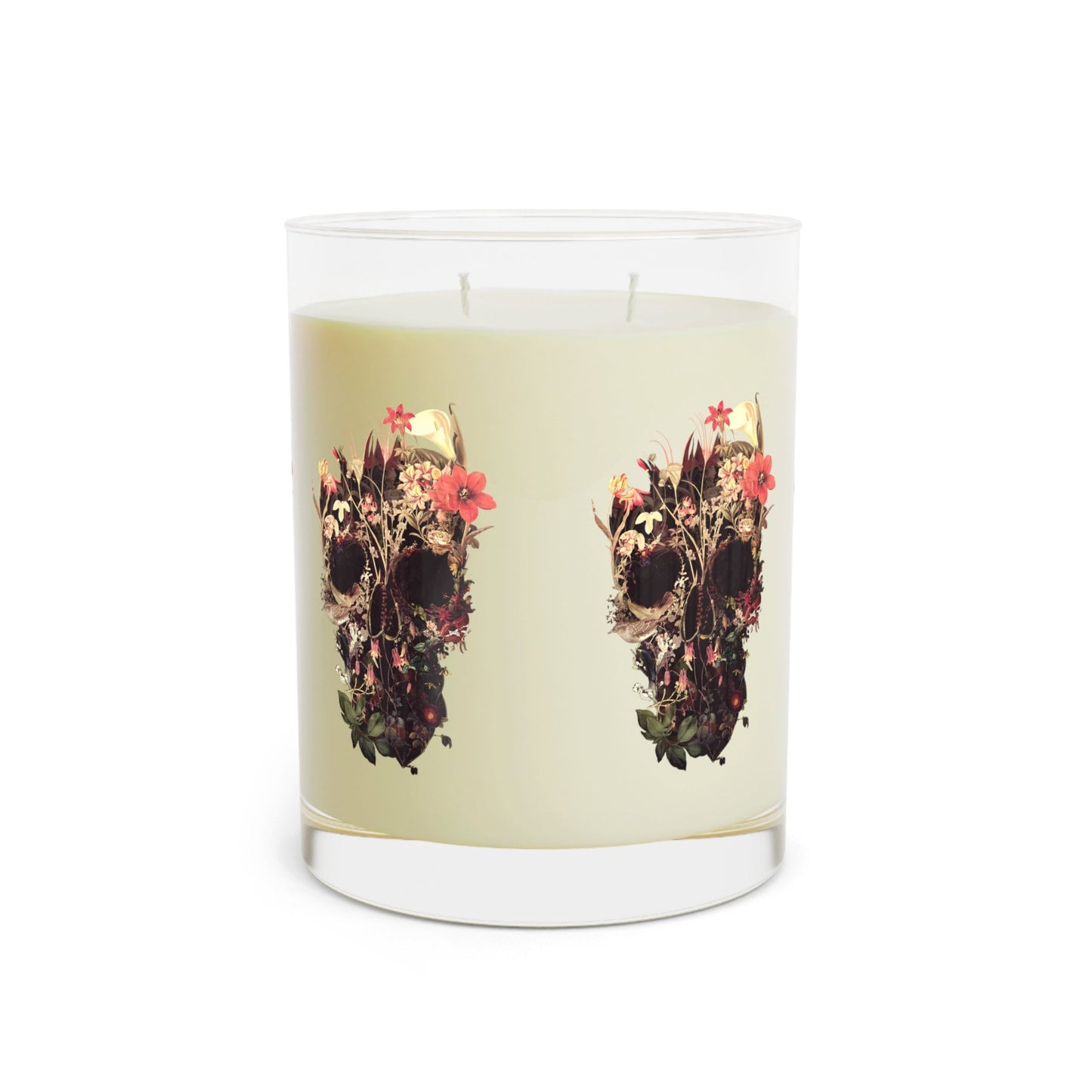 Bloom Skull Scented Candle - Full Glass, 11oz