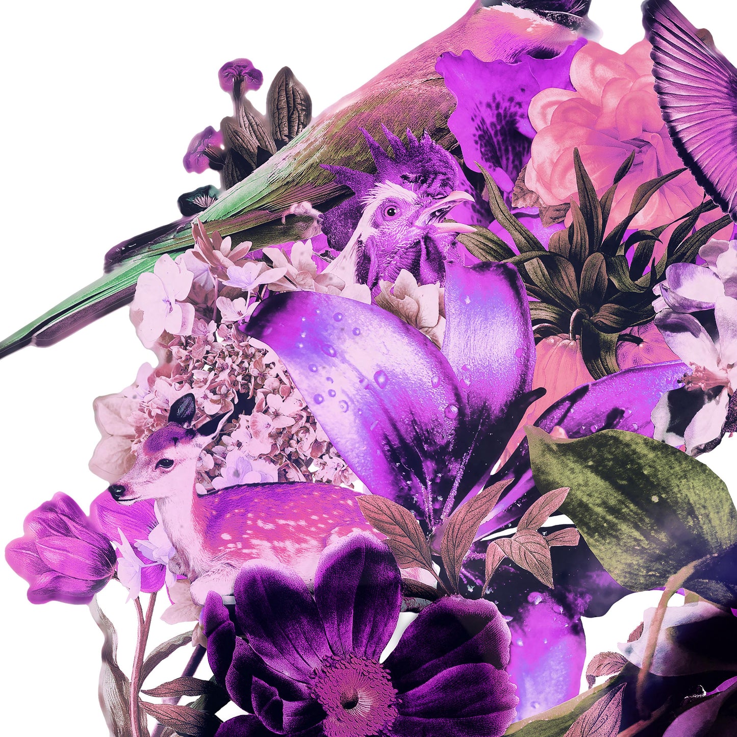Large Floral Skull Wall Decal | Lavender Tone Art Sticker