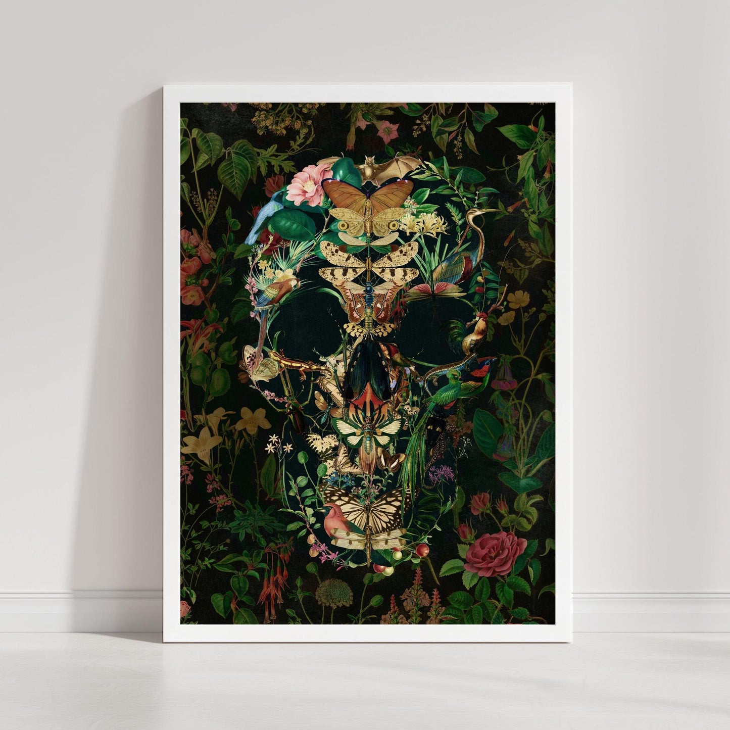 Floral Skull Art Print | Canvas, Poster & Framed Options