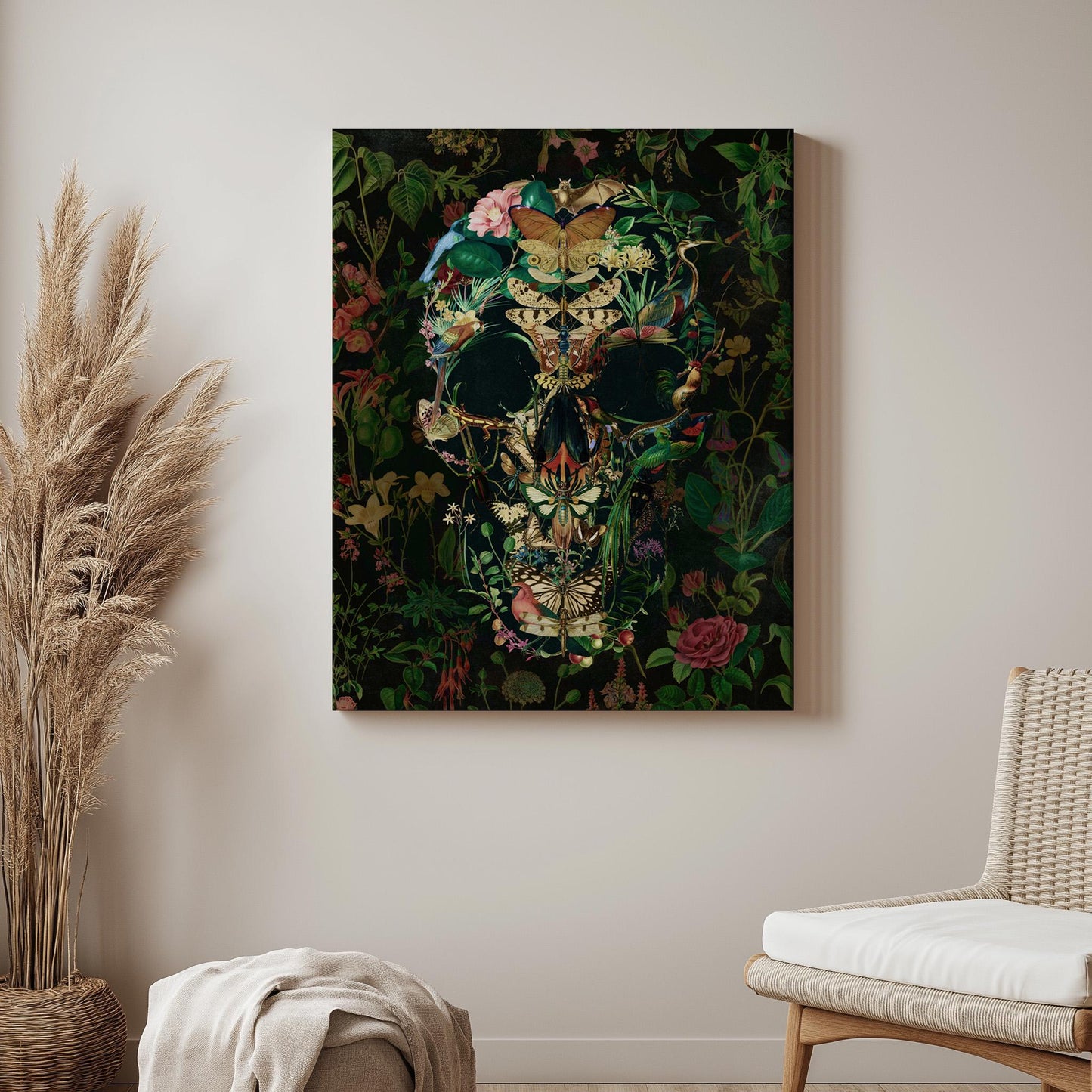 Floral Skull Art Print | Canvas, Poster & Framed Options