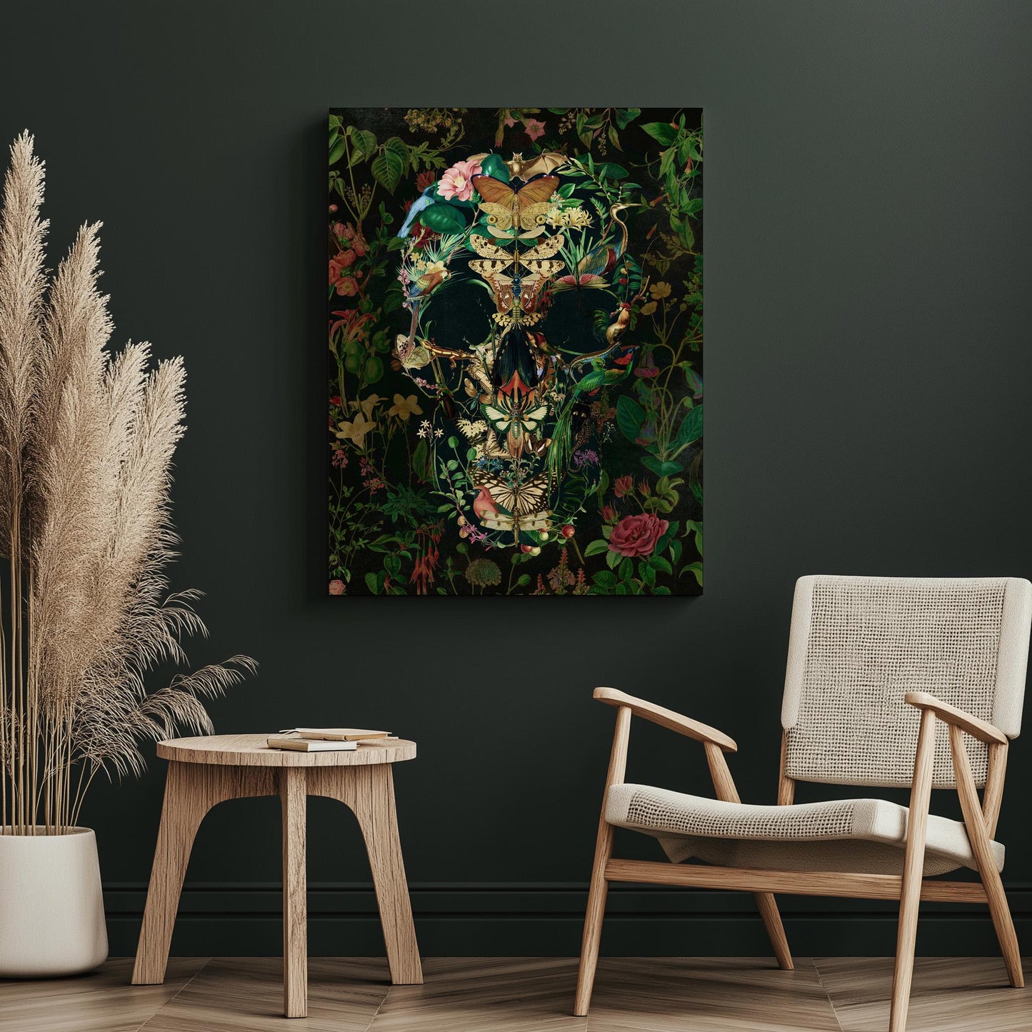Floral Skull Art Print | Canvas, Poster & Framed Options