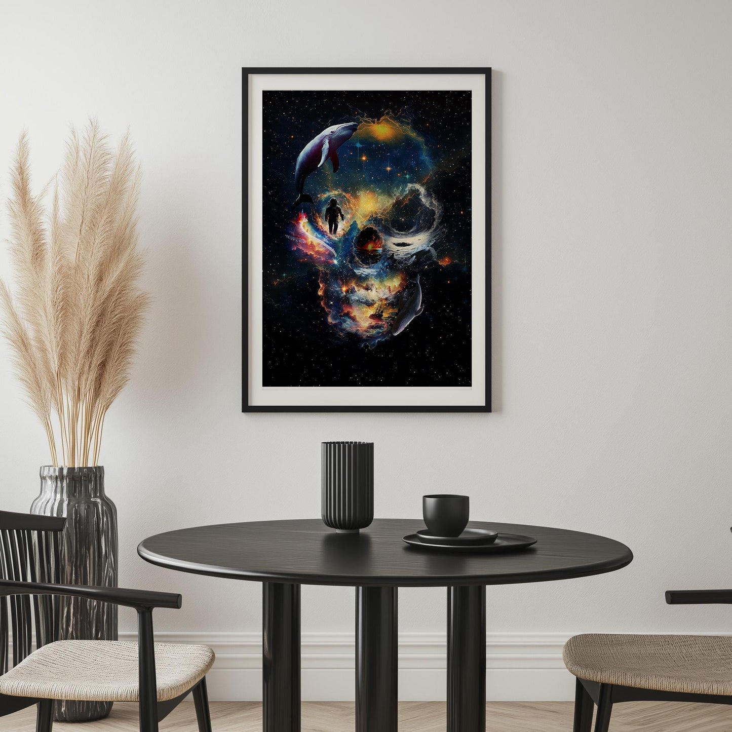 Galaxy Skull Illustration | Space-Themed Art on Canvas & Framed Options