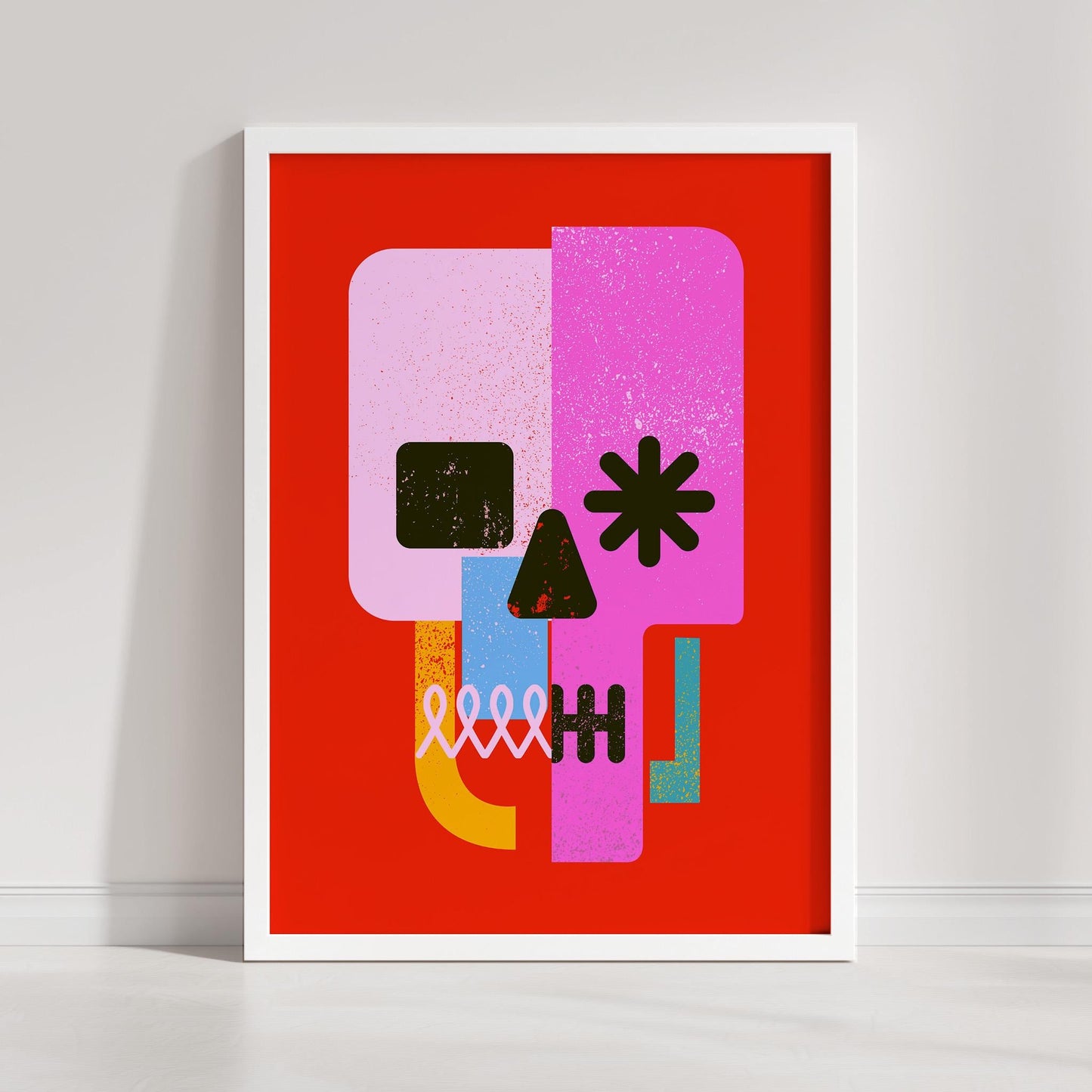 Pop Art Illustration | Colorful Skull Art on Canvas & Framed Options