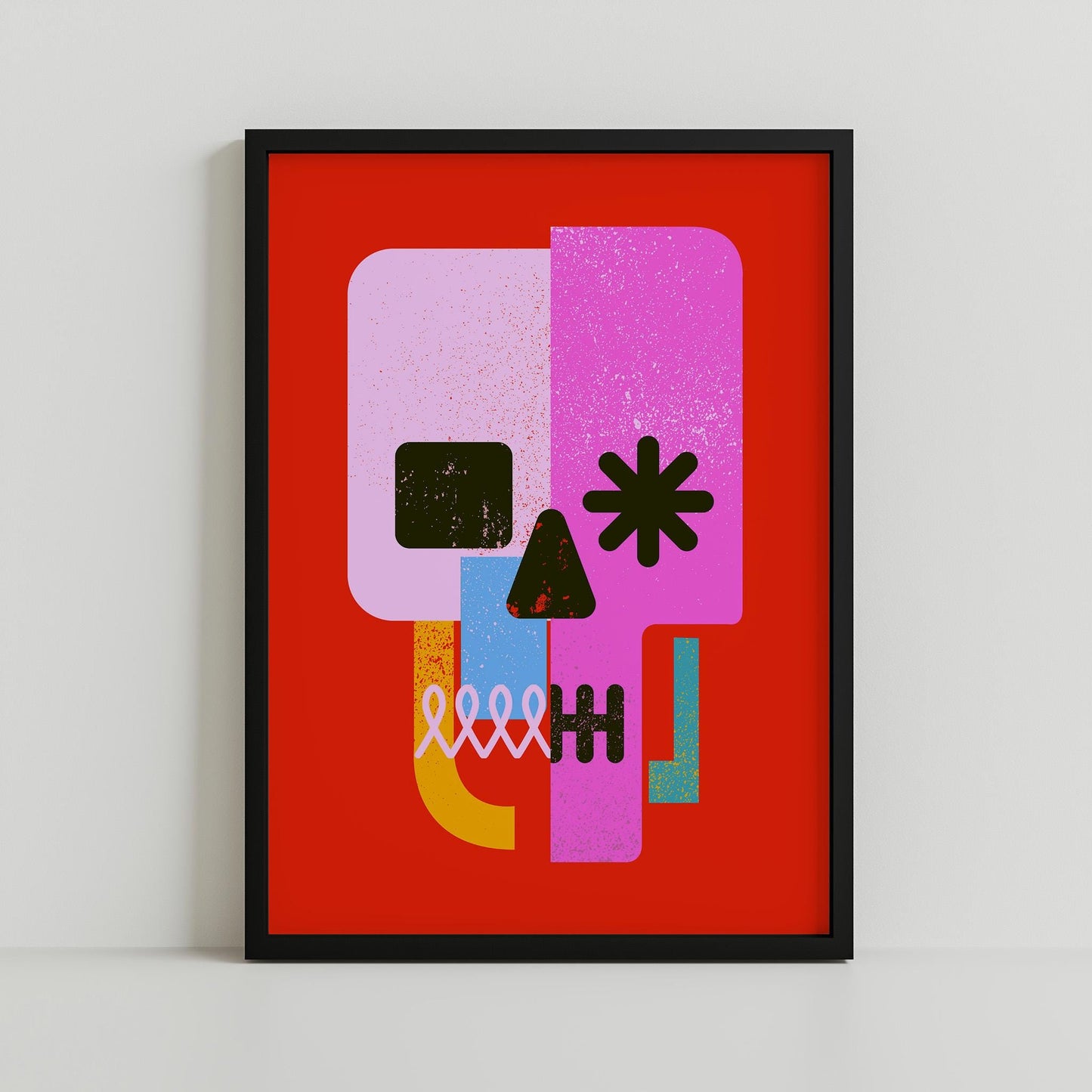 Pop Art Illustration | Colorful Skull Art on Canvas & Framed Options