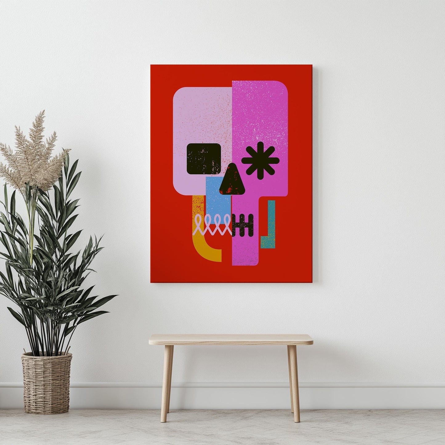 Pop Art Illustration | Colorful Skull Art on Canvas & Framed Options