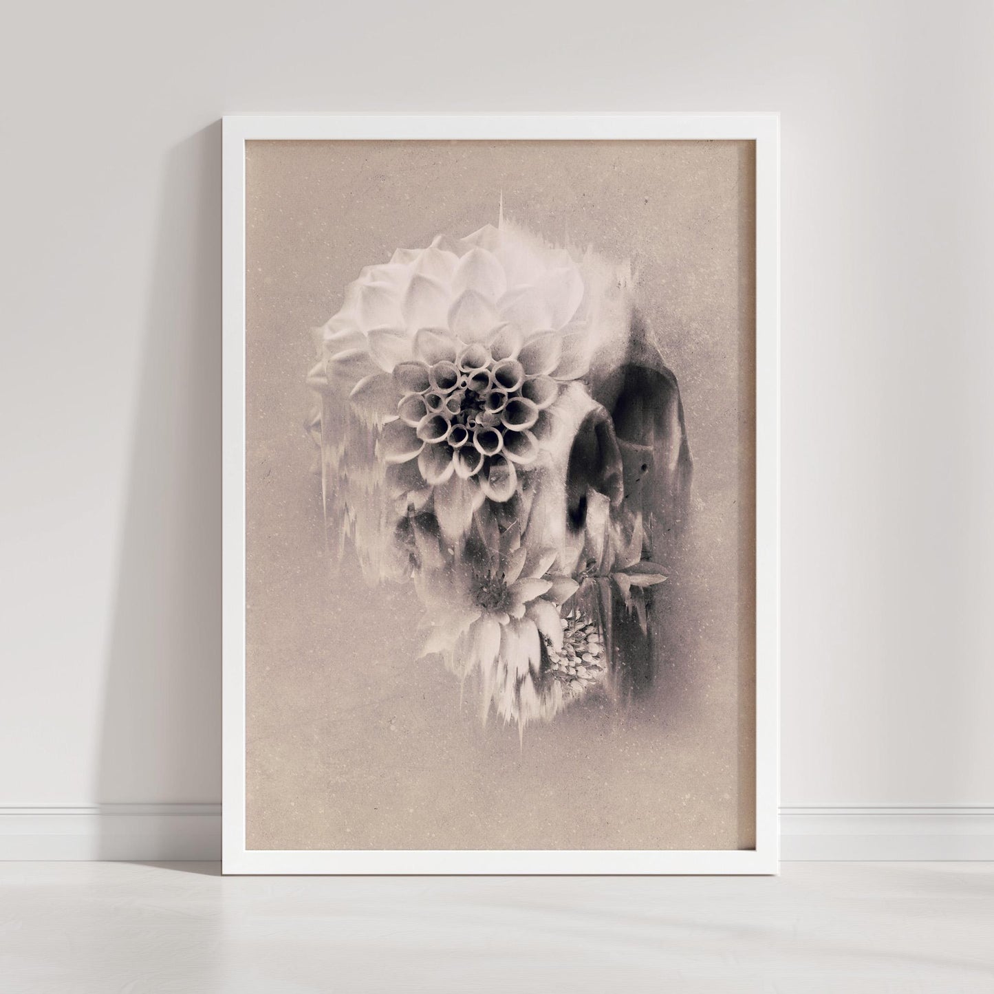 Boho Skull Art, Floral Skull Home Decor | Canvas, Paper & Framed Gift Options