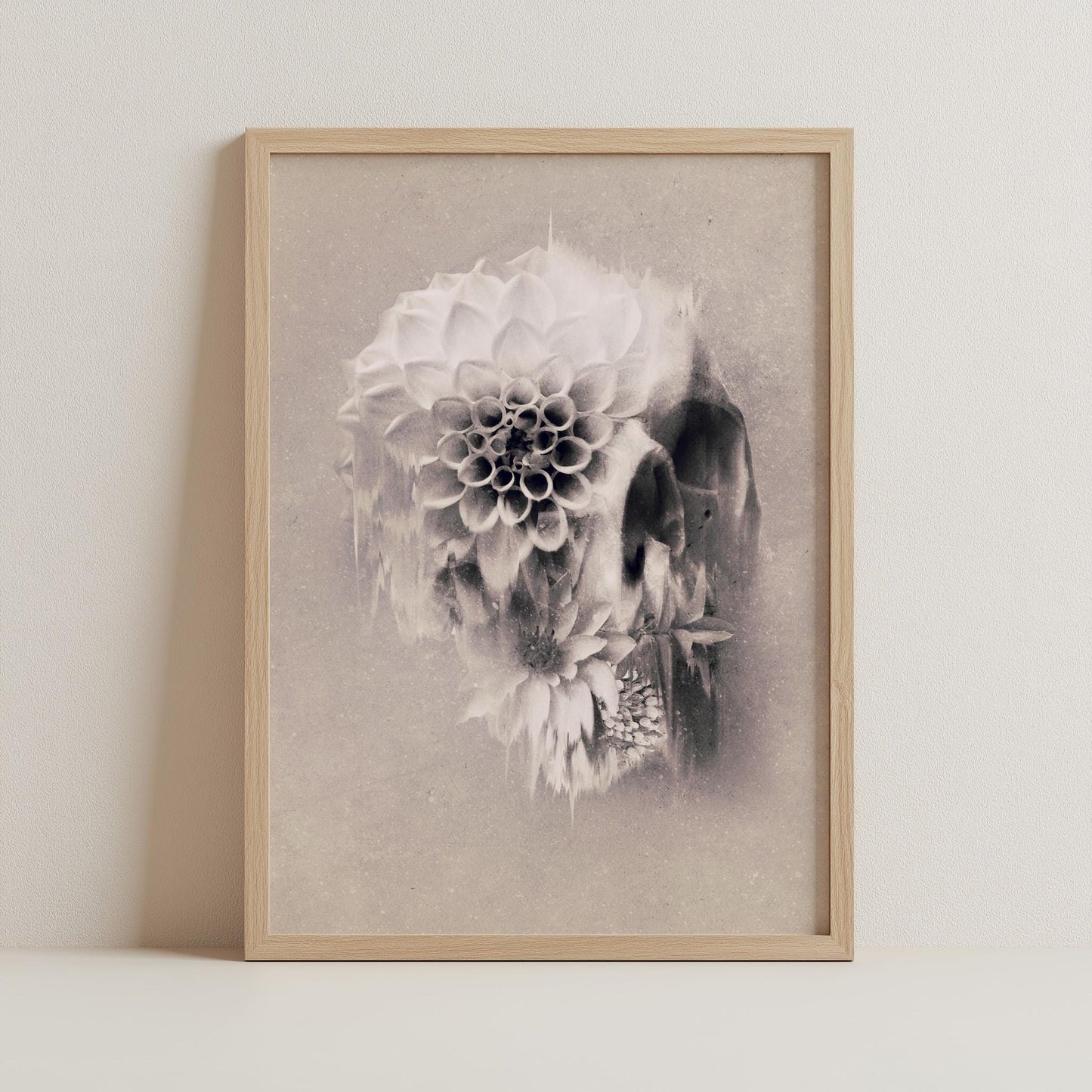 Boho Skull Art, Floral Skull Home Decor | Canvas, Paper & Framed Gift Options