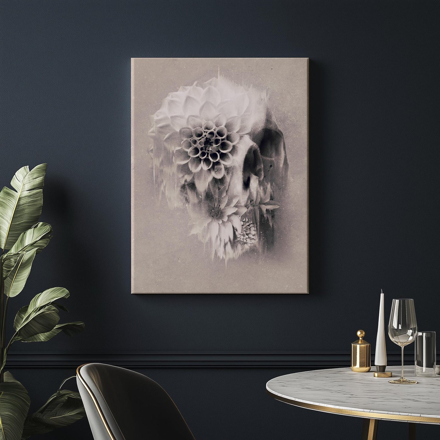 Boho Skull Art, Floral Skull Home Decor | Canvas, Paper & Framed Gift Options