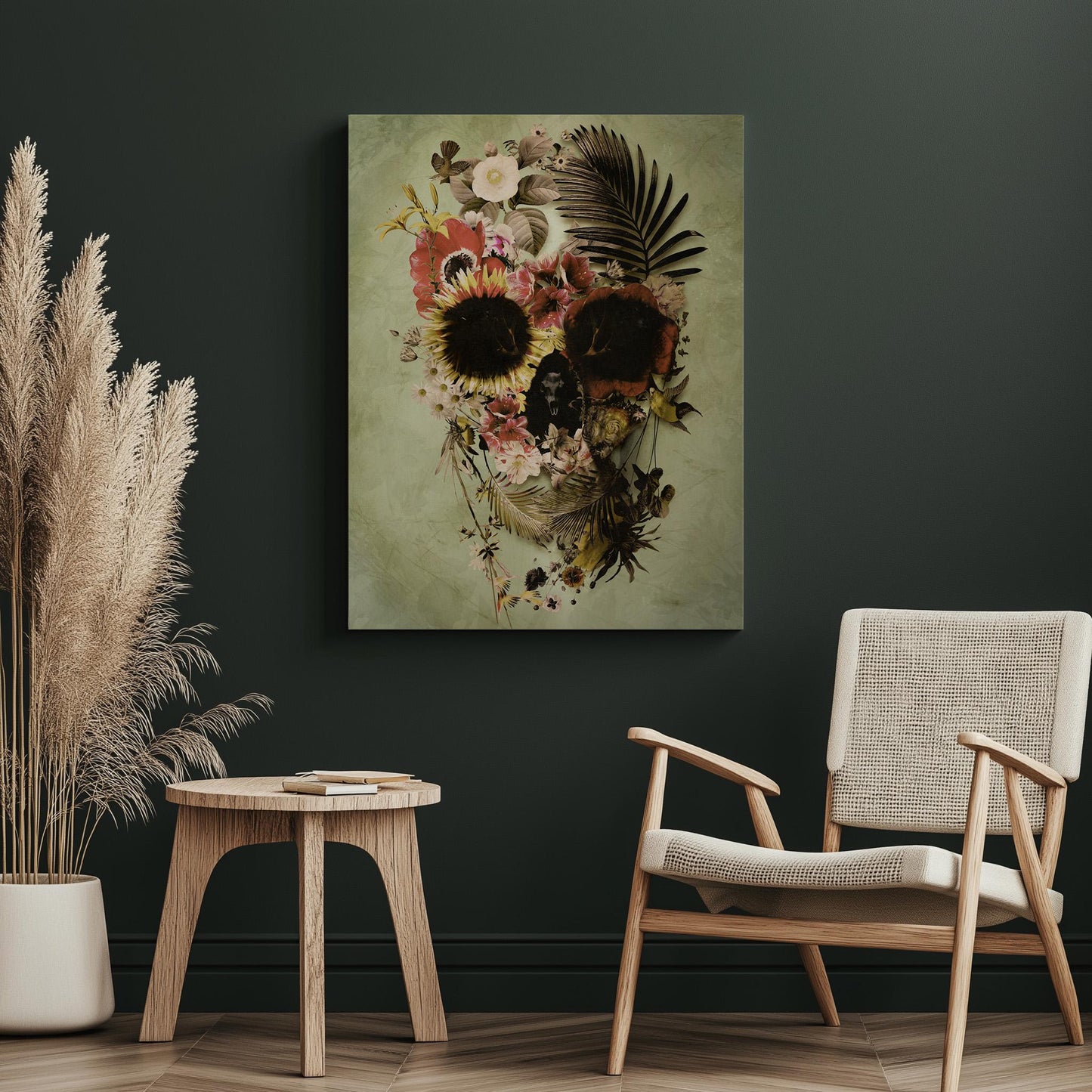 Floral Skull Art by Ali Gulec | Art Gifts Printed on Canvas & Paper