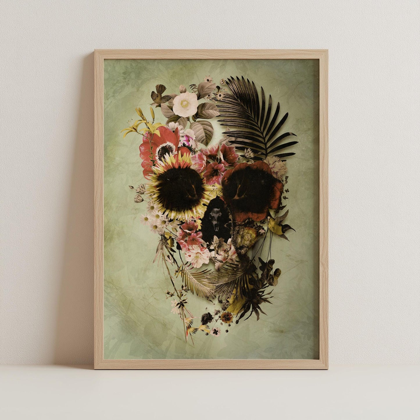 Floral Skull Art by Ali Gulec | Art Gifts Printed on Canvas & Paper