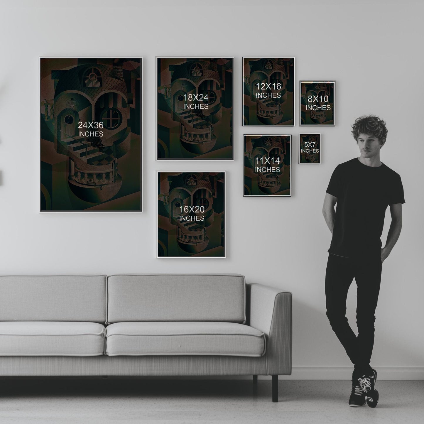 Architectural Skull Art Print | Surreal Design on Canvas & Framed Options