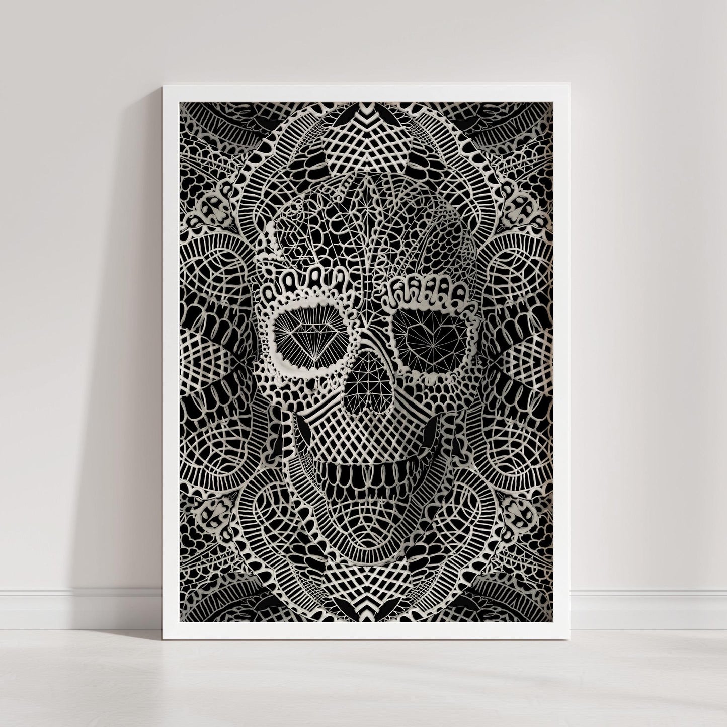 Skull Art Print, Black And White Art by Ali Gulec | Canvas, Paper & Framed Options