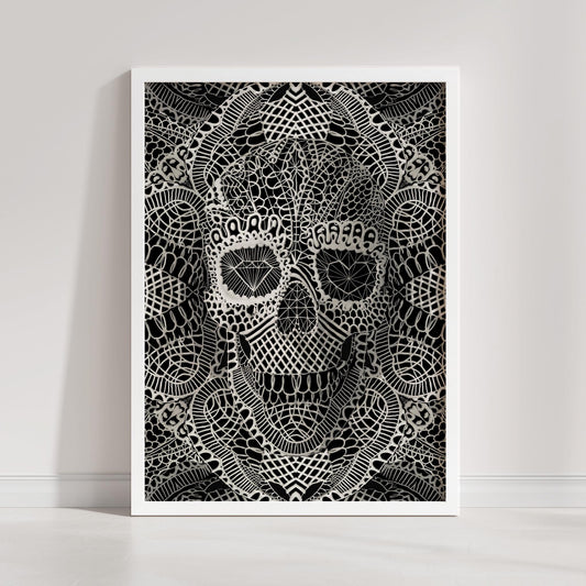 Skull Art Print, Black And White Art by Ali Gulec | Canvas, Paper & Framed Options