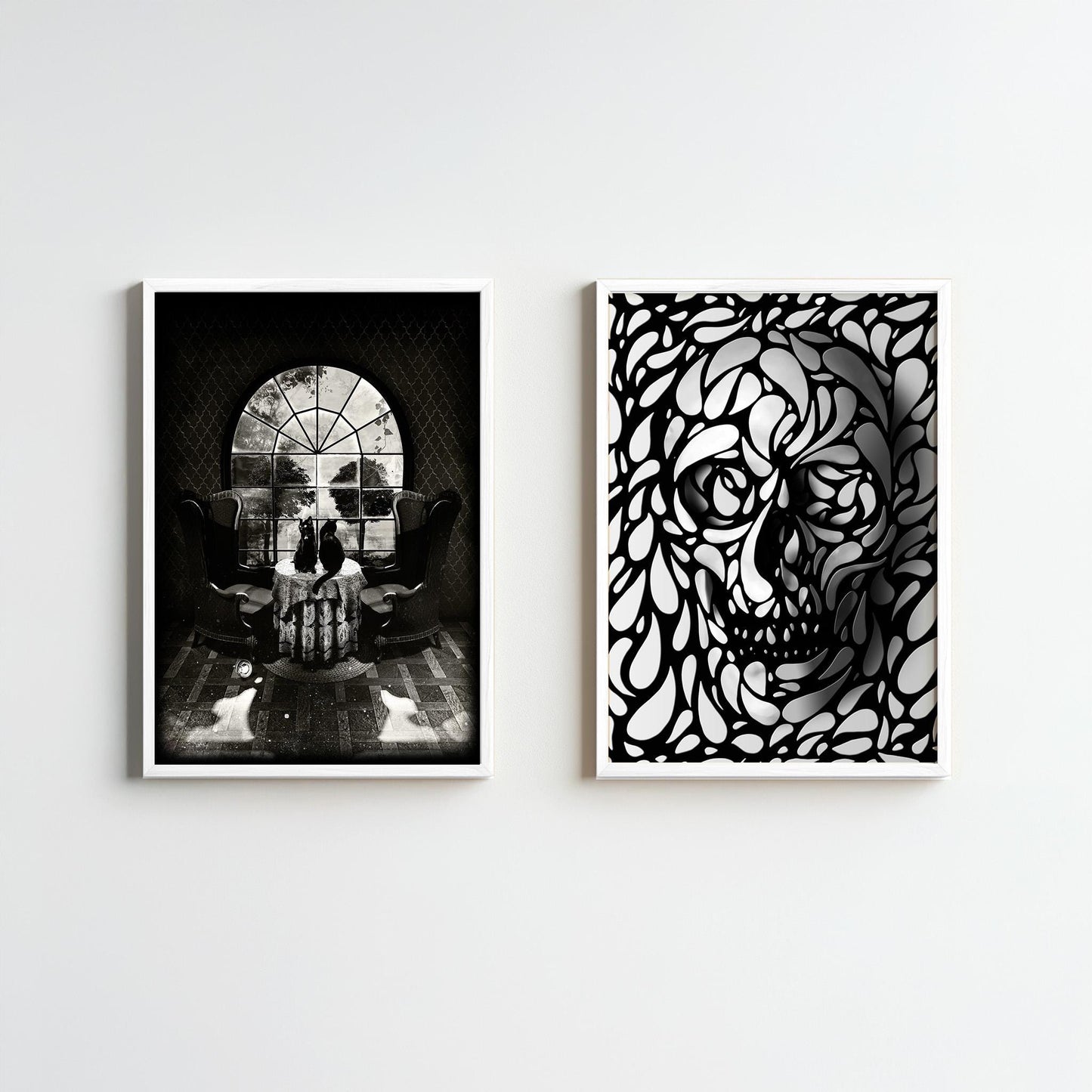 Stylish Abstract Skull Art - Canvas, Poster, Framed Prints for Home & Office